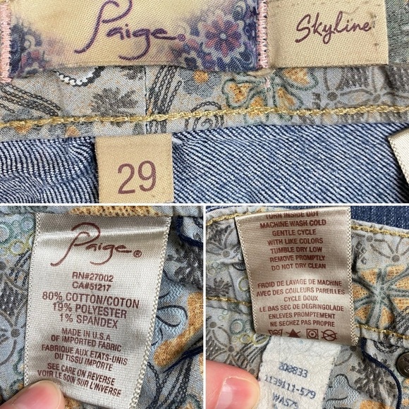 Paige Skyline Straight Leg Jeans Size 29 Dark Wash Stretchy Comfortable Mid Rise - Picture 12 of 16